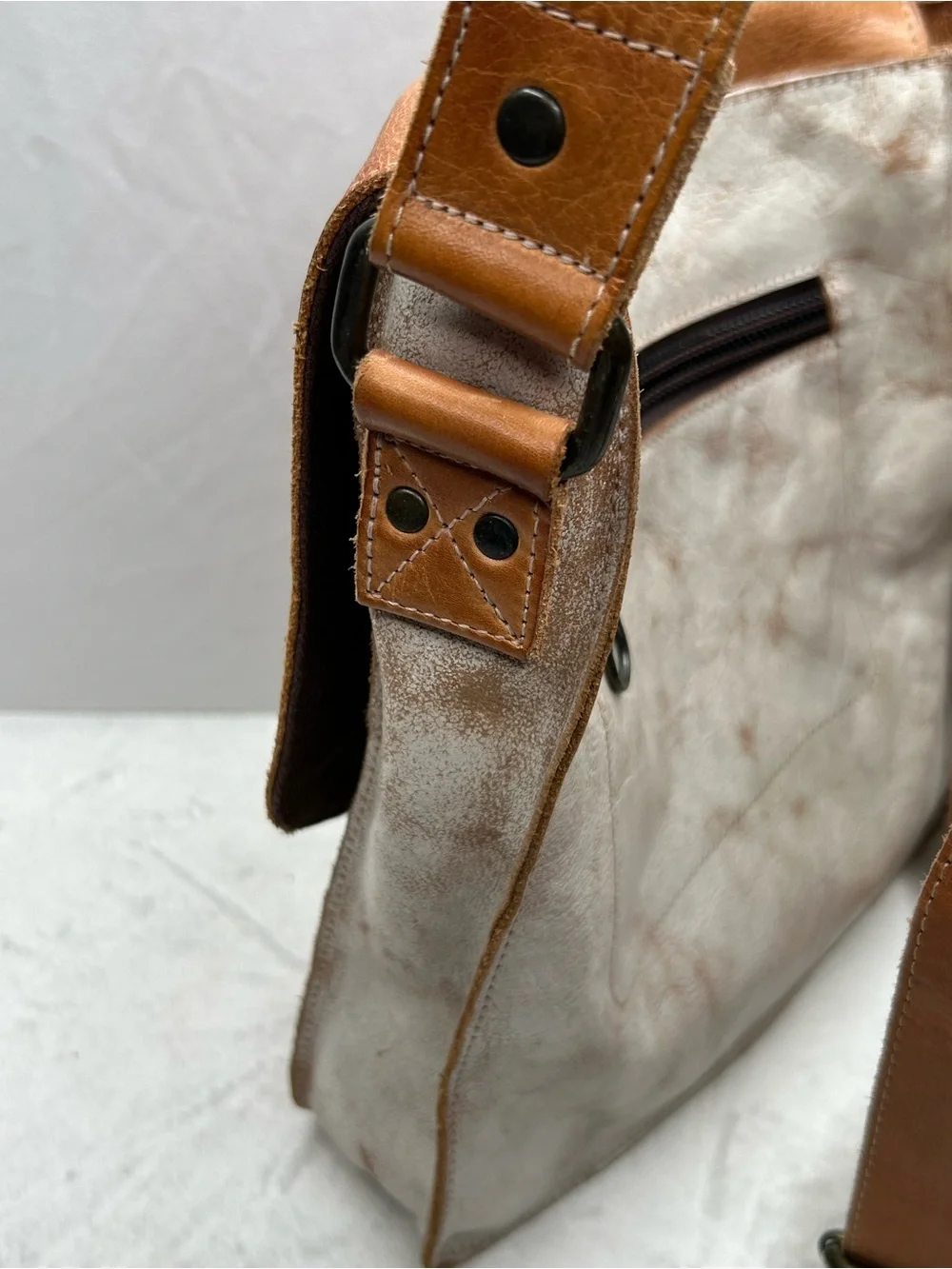 Bed Stu Venice Beach Rustic Leather Buckled Crossbody Bag
